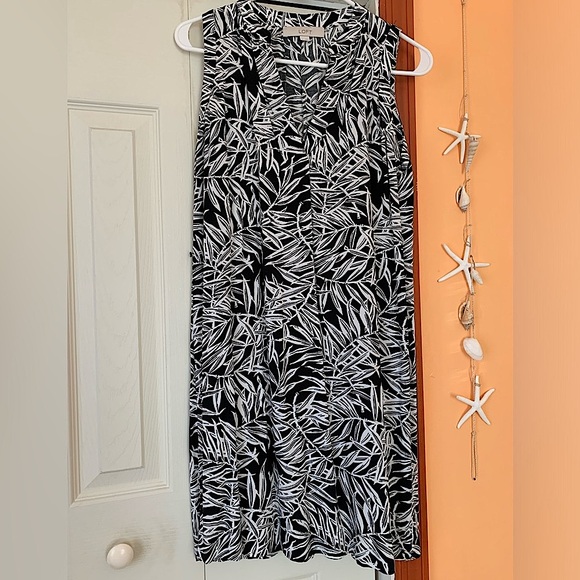 Loft Women’s Navy Leaf Midi Sleeveless Dress Size Small - Picture 1 of 5